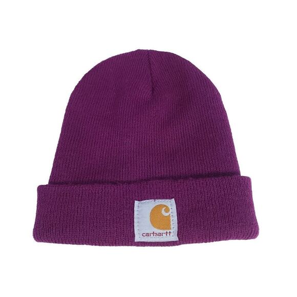 Carhartt Toddler Knit Beanie Hat Size 4T Purple Logo Cap Hats Beanie - Picture 1 of 4